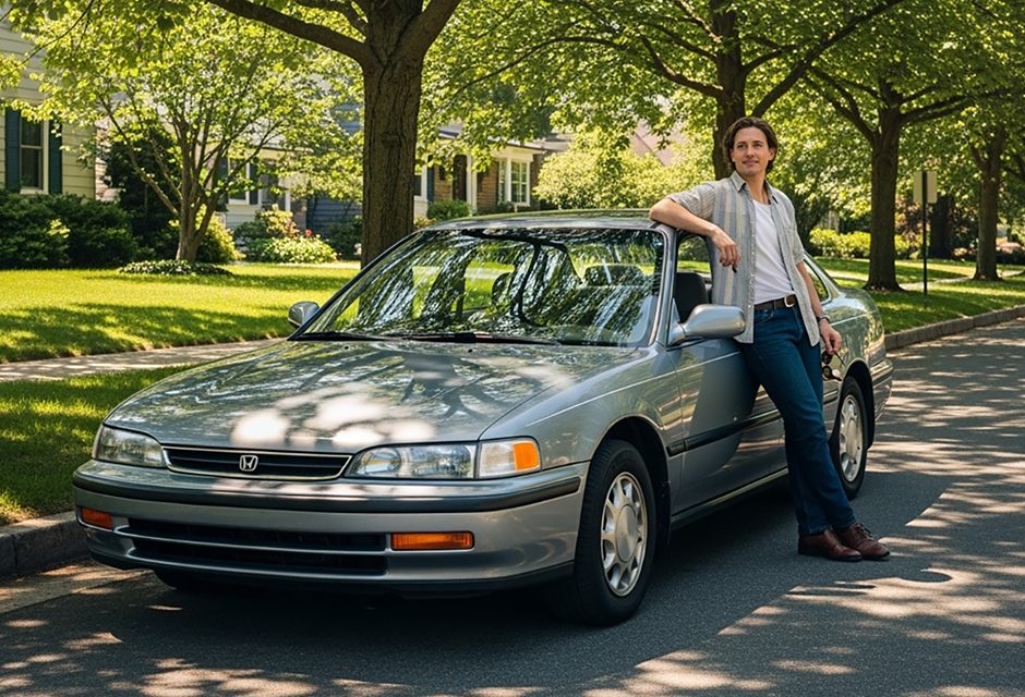 Person standing beside a car, representing business mileage records and IRS standard mileage rate questions