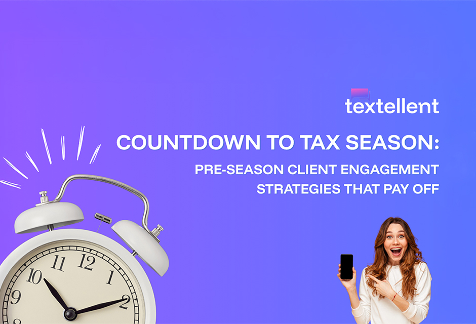 Tax pro using a tablet to schedule automated client messages for tax season prep
