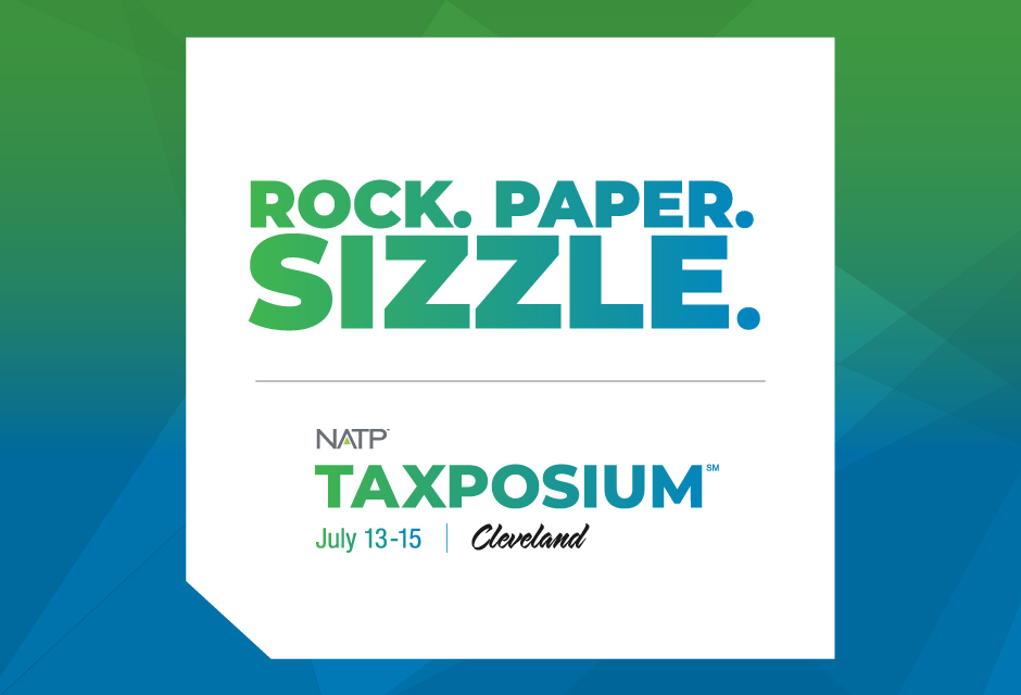 NATP Taxposium Cleveland graphic promoting future-focused education and conversations for tax professionals